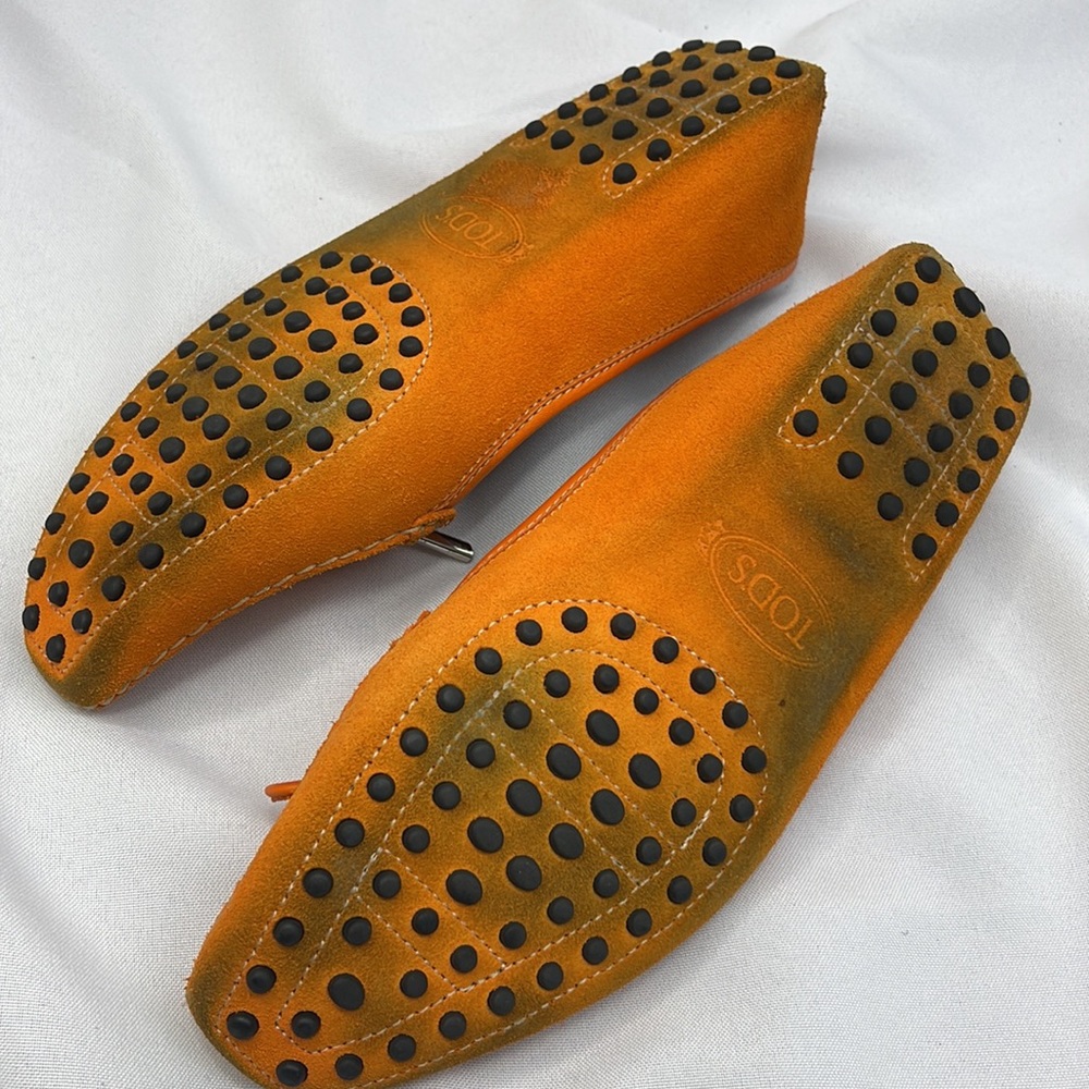 Sz7.5 TOD’S loafers orange leather - Picture 6 of 12